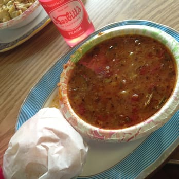 Grateful Bread - South American vegetable soup, cheese scone and peach soda. - Bakeries Near Me - Lincoln, Nebraska