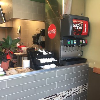 Poke Bowl - Fountain drinks, rice cake and utensil area - Hawaiian Near Me - Bel Air, Maryland