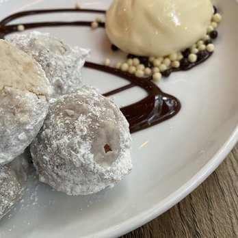 Tinker Street - Ricotta Doughnuts with cream cheese ice cream. - Wine Bars Near Me - Indianapolis, Indiana Tinker Street - Ricotta Doughnuts with cream cheese ice cream. - Wine Bars Near Me - Indianapolis, Indiana