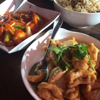Red Hot Chilli Pepper - River prawns in garlic sauce, lemon chicken, combo fried rice - Chinese Near Me - San Carlos, California