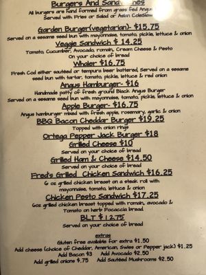 Menu photo 4 Rollerville Cafe Point Arena, CA