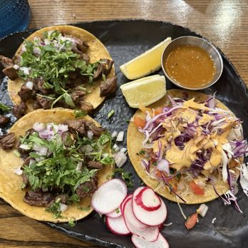 Tequila Bar & Grill - Steak tacos and one Baja fish taco - Mexican Near Me - Dublin, California Tequila Bar & Grill - Steak tacos and one Baja fish taco - Mexican Near Me - Dublin, California