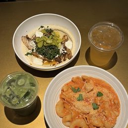 Chicken Shawarma Pita, Turkey Bolognese, Jasmine Cold Brew, Iced Matcha Latte Chicken Shawarma Pita, Turkey Bolognese, Jasmine Cold Brew, Iced Matcha Latte