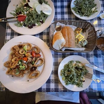 O Sole Mio - Arugula Salad and Calamari Alla Zingara - Pizza Near Me - Cranford, New Jersey