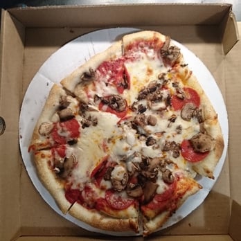 D&G Pizza & Pub - Does this look like a $12 pizza to you?  That is a small size box, BTW. - Pizza Near Me - Canterbury, Connecticut