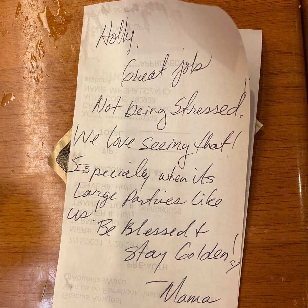 Abuelita's Mexican Restaurant - a handwritten note - Mexican Near Me - Waco, Texas