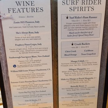 Surf Rider Bluewater - Drink menu - Seafood Near Me - Hampton, Virginia Surf Rider Bluewater - Drink menu - Seafood Near Me - Hampton, Virginia