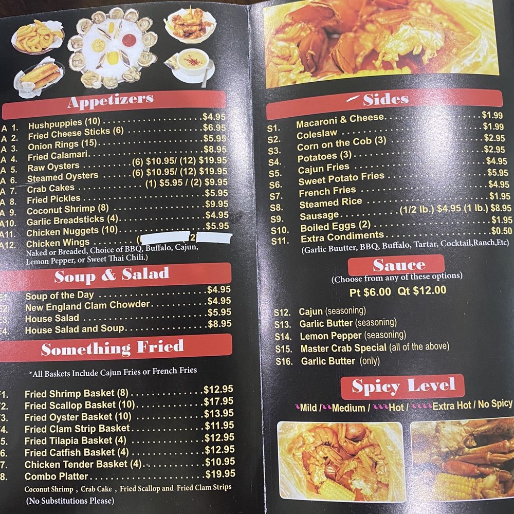 Master Crab - Menu 1/4 - Seafood Near Me - Cape Coral, Florida