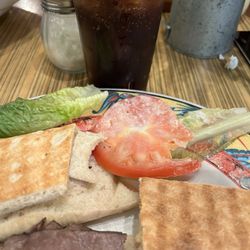 Half Moon Coffee and Grille Cafe - Roast Beef Panini - Tomato with core