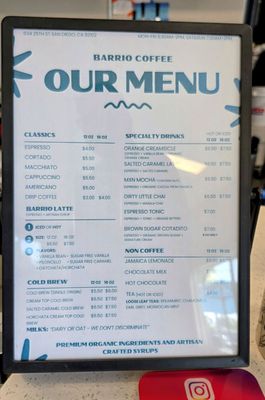Menu photo 1 Barrio Coffee San Diego, CA Menu photo 1 Barrio Coffee San Diego, CA