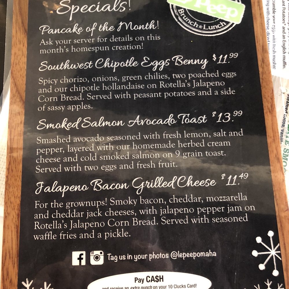 Le Peep - Aksarben Pointe - Seasonal Menu - Breakfast & Brunch Near Me - Omaha, Nebraska Le Peep - Aksarben Pointe - Seasonal Menu - Breakfast & Brunch Near Me - Omaha, Nebraska