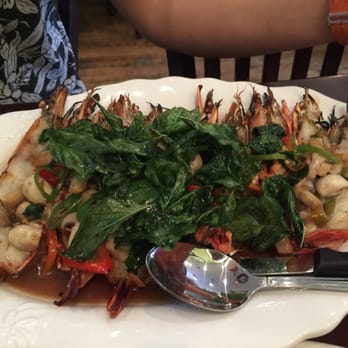 Ayada Thai - Daily special: tiger prawn with mild spicy basil sauce. Soooo good!! - Thai Near Me - Elmhurst, New York Ayada Thai - Daily special: tiger prawn with mild spicy basil sauce. Soooo good!! - Thai Near Me - Elmhurst, New York