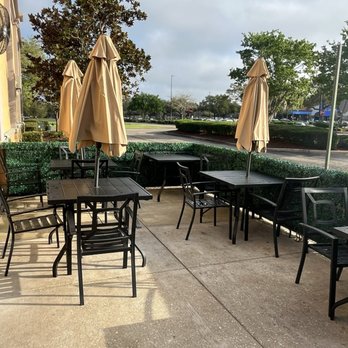 EggTown - Patio dining on the east side. Look at that morning light! March 2026 - Breakfast & Brunch Near Me - Wesley Chapel, Florida