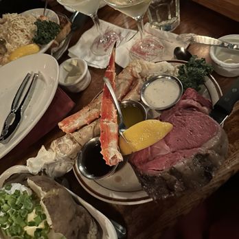 Captain Jack's - Prime rib and king crab combo, with a baked potato substituted for rice. - Seafood Near Me - Sunset Beach, California