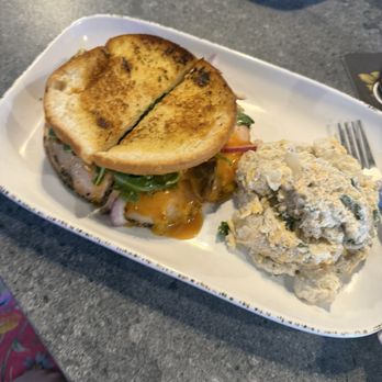 Bright Penny Brewing - The Bad Henny with potato salad - Pizza Near Me - Mebane, North Carolina