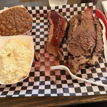 Roger That BBQ - A 3/4 pound of brisket with a huge side of potato salad and the delicious beans! This is what I took home! - Barbeque Near Me - Salem, Oregon Roger That BBQ - A 3/4 pound of brisket with a huge side of potato salad and the delicious beans! This is what I took home! - Barbeque Near Me - Salem, Oregon