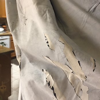 Express Cleaners Drive-Thru - Shredded, cracked curtain. - Laundry Services Near Me - Tracy, California Express Cleaners Drive-Thru - Shredded, cracked curtain. - Laundry Services Near Me - Tracy, California