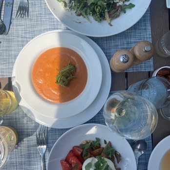 Tarry Tavern - Duck Confit Salad, Chilled Gazpacho Soup, Burrata Cheese salad with peaches & strawberries - New American Near Me - Tarrytown, New York Tarry Tavern - Duck Confit Salad, Chilled Gazpacho Soup, Burrata Cheese salad with peaches & strawberries - New American Near Me - Tarrytown, New York