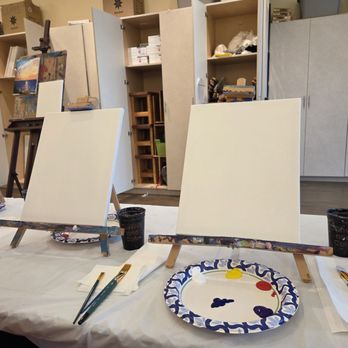 Canvas And Cafe - setup - Paint & Sip Near Me - Foster City, California Canvas And Cafe - setup - Paint & Sip Near Me - Foster City, California