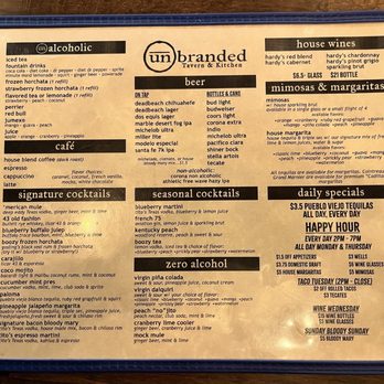 Unbranded Tavern & Kitchen - Menu - Bars Near Me - El Paso, Texas Unbranded Tavern & Kitchen - Menu - Bars Near Me - El Paso, Texas