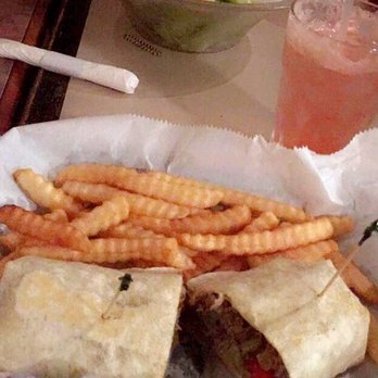 Mudville Grille - Grilled Steak Wrap & strawberry margarita - American Near Me - Jacksonville, Florida Mudville Grille - Grilled Steak Wrap & strawberry margarita - American Near Me - Jacksonville, Florida