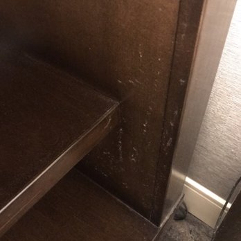 Marriott St. Louis Airport - Nightstand sprayed with something - Hotels Near Me - St. Louis, Missouri