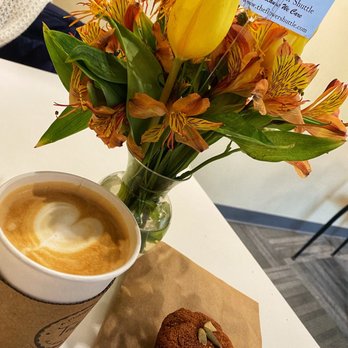 A Place At The Table - Latte with a yummy muffin - Cafes Near Me - Raleigh, North Carolina A Place At The Table - Latte with a yummy muffin - Cafes Near Me - Raleigh, North Carolina