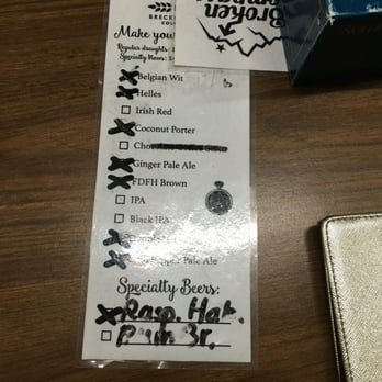Broken Compass Brewing - Easy to order flight menu - Breweries Near Me - Breckenridge, Colorado