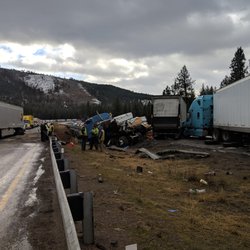 Brown's Towing - Brown's, among other towing companies sorting through and assessing the damage from a terrible semi wreck.