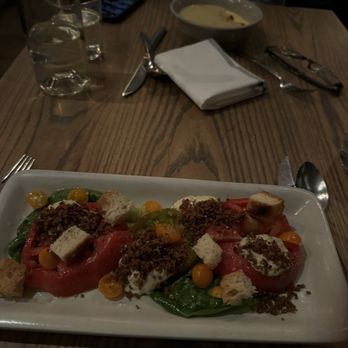 Trestle - Salad with cream cheese kind of thing in the top. Soggy croutons - New American Near Me - San Francisco, California Trestle - Salad with cream cheese kind of thing in the top. Soggy croutons - New American Near Me - San Francisco, California
