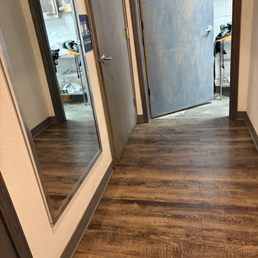 Non cluttered hallway by the bathroom Non cluttered hallway by the bathroom