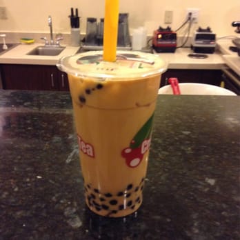 Tapioca And Tea - Peach milk tea with Boba large - Coffee & Tea Near Me - Elk Grove, California Tapioca And Tea - Peach milk tea with Boba large - Coffee & Tea Near Me - Elk Grove, California