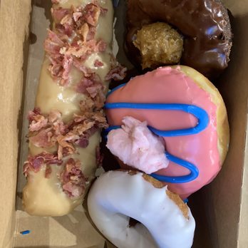 Hurts Donut Co - Maple bacon, German chocolate, cotton candy & white donut - Donuts Near Me - Parker, Colorado Hurts Donut Co - Maple bacon, German chocolate, cotton candy & white donut - Donuts Near Me - Parker, Colorado