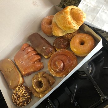 Blue Ribbon Donuts - What's left of a dozen donuts, and a ham & cheese croissant! So fresh and good! - Donuts Near Me - Norco, California