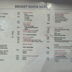 Brisket House - We have our BBQ options, Family meal options, Gourmet burger, Ribeye Steak dinner, Country Fried Steak plate and more.