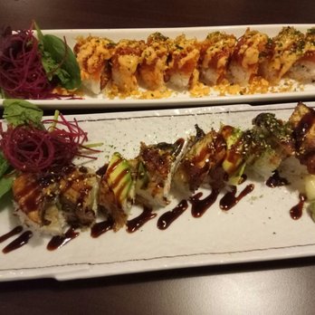 Hanaya Japanese Restaurant - Double spicy tuna roll and black dragon roll - Japanese Near Me - Surrey, British Columbia