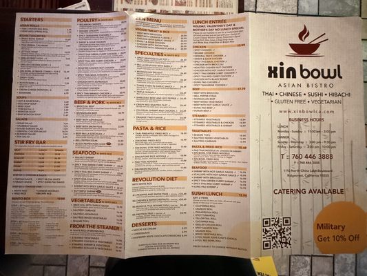 Menu photo 2 Xin bowl Asian Bistro Ridgecrest, CA