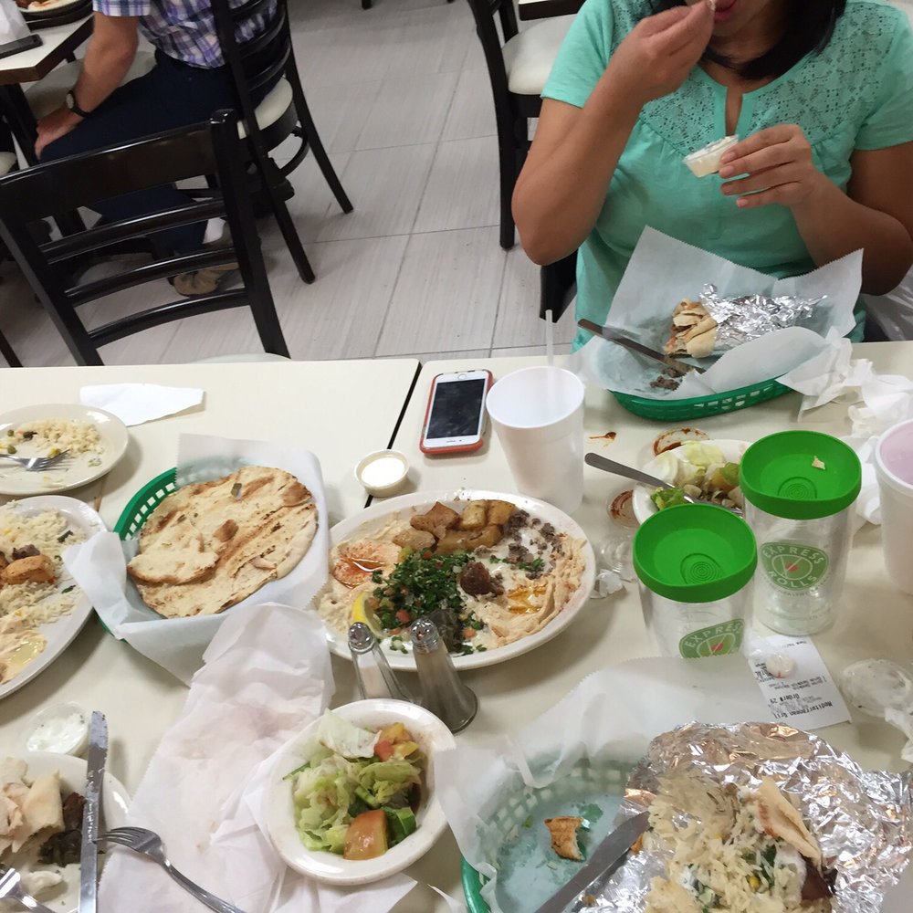 Mediterranean Grill House - Yay our messy party and the amount we can eat! - Mediterranean Near Me - Houston, Texas
