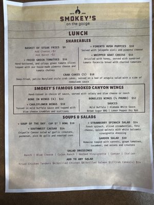Menu photo 4 Smokey’s on the Gorge Victor, WV Menu photo 4 Smokey’s on the Gorge Victor, WV