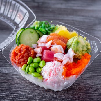 Poke Rainbow - a plastic container with a variety of food in it - Hawaiian Near Me - Simi Valley, California Poke Rainbow - a plastic container with a variety of food in it - Hawaiian Near Me - Simi Valley, California