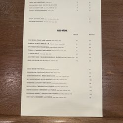 Wine list