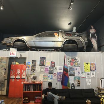 The Wormhole Coffee - Delorean decor in reading area - Coffee & Tea Near Me - Chicago, Illinois The Wormhole Coffee - Delorean decor in reading area - Coffee & Tea Near Me - Chicago, Illinois