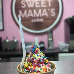 Sweet Mama's Ice Cream - Vanilla soft serve ice cream with sprinkles