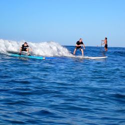 Duke's Lagoon - Me and my son catching another wave