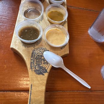 The Lost Cajun - The gumbo sampler. A couple of them didn't make it to the meal. The jambalaya rice was tasty and seasoned to perfection. - Cajun/Creole Near Me - Greenville, South Carolina The Lost Cajun - The gumbo sampler. A couple of them didn't make it to the meal. The jambalaya rice was tasty and seasoned to perfection. - Cajun/Creole Near Me - Greenville, South Carolina
