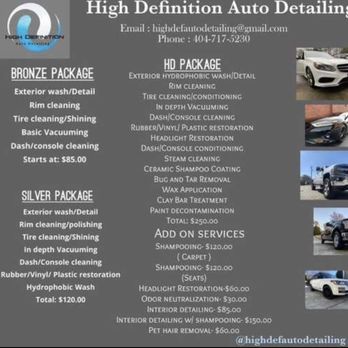 High Definition Auto Detailing Services - Service Menu - Auto Detailing Near Me