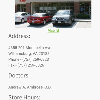 MyEyeDr - Hours and stuff - Optometrists Near Me - Williamsburg, Virginia