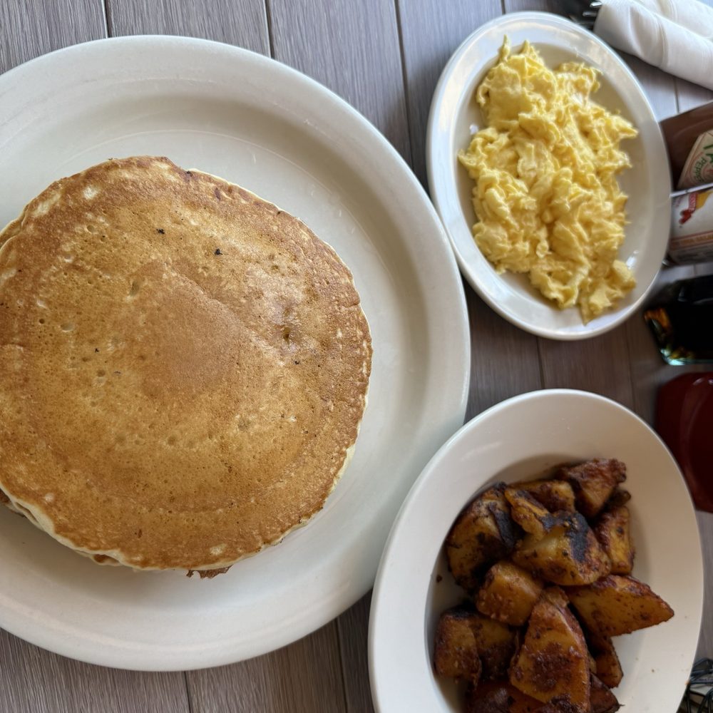 Wildflower Cafe - Buttermilk Pancakes house potatoes, scrambled eggs - Breakfast & Brunch Near Me - Redondo Beach, California Wildflower Cafe - Buttermilk Pancakes house potatoes, scrambled eggs - Breakfast & Brunch Near Me - Redondo Beach, California