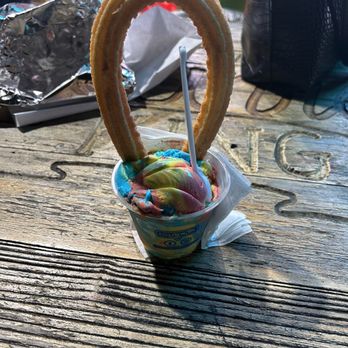 The Churro King - Rainbow ice cream and plain churro - Mexican Near Me - Houston, Texas The Churro King - Rainbow ice cream and plain churro - Mexican Near Me - Houston, Texas