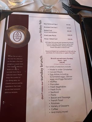 Menu photo 2 Copper Dock Restaurant Hubertus, WI